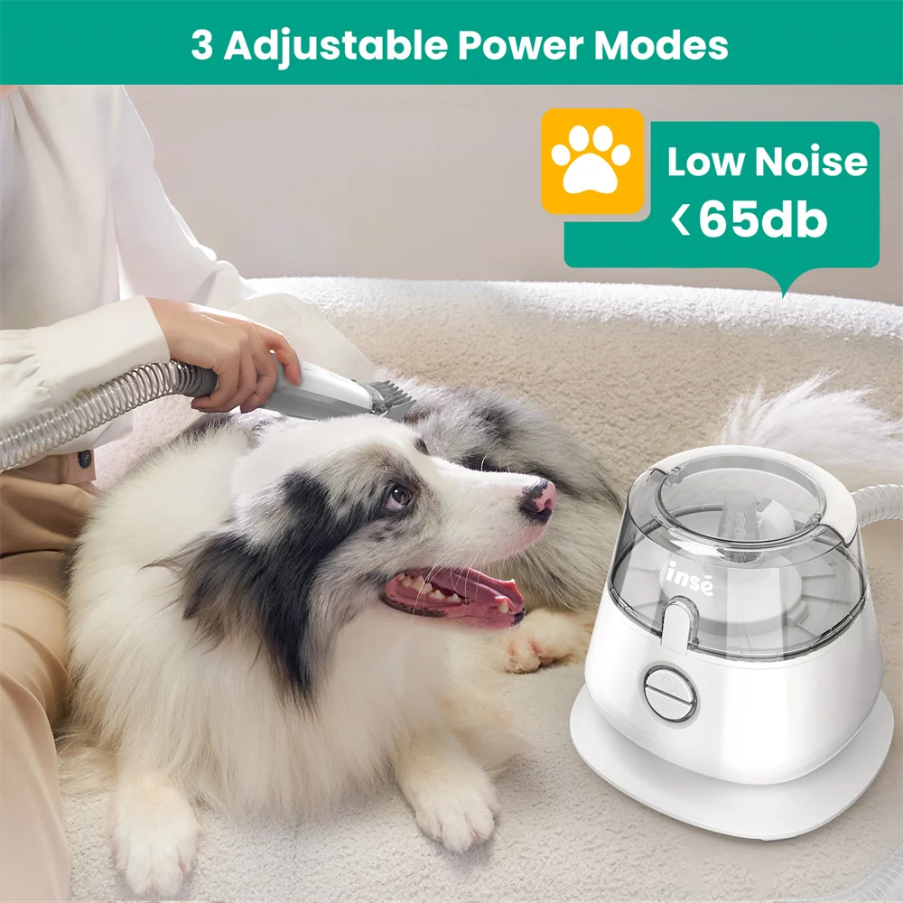 Pet Gooming Kit,Vacuum With 3 Suction Modes, 4 Bush