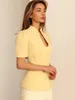 Fashion Women's Stand Collar Blazer Short Sleeve Button Puff Sleeves Solid Lady Top 2025 Summer Autumn Elegant Female Coat 6