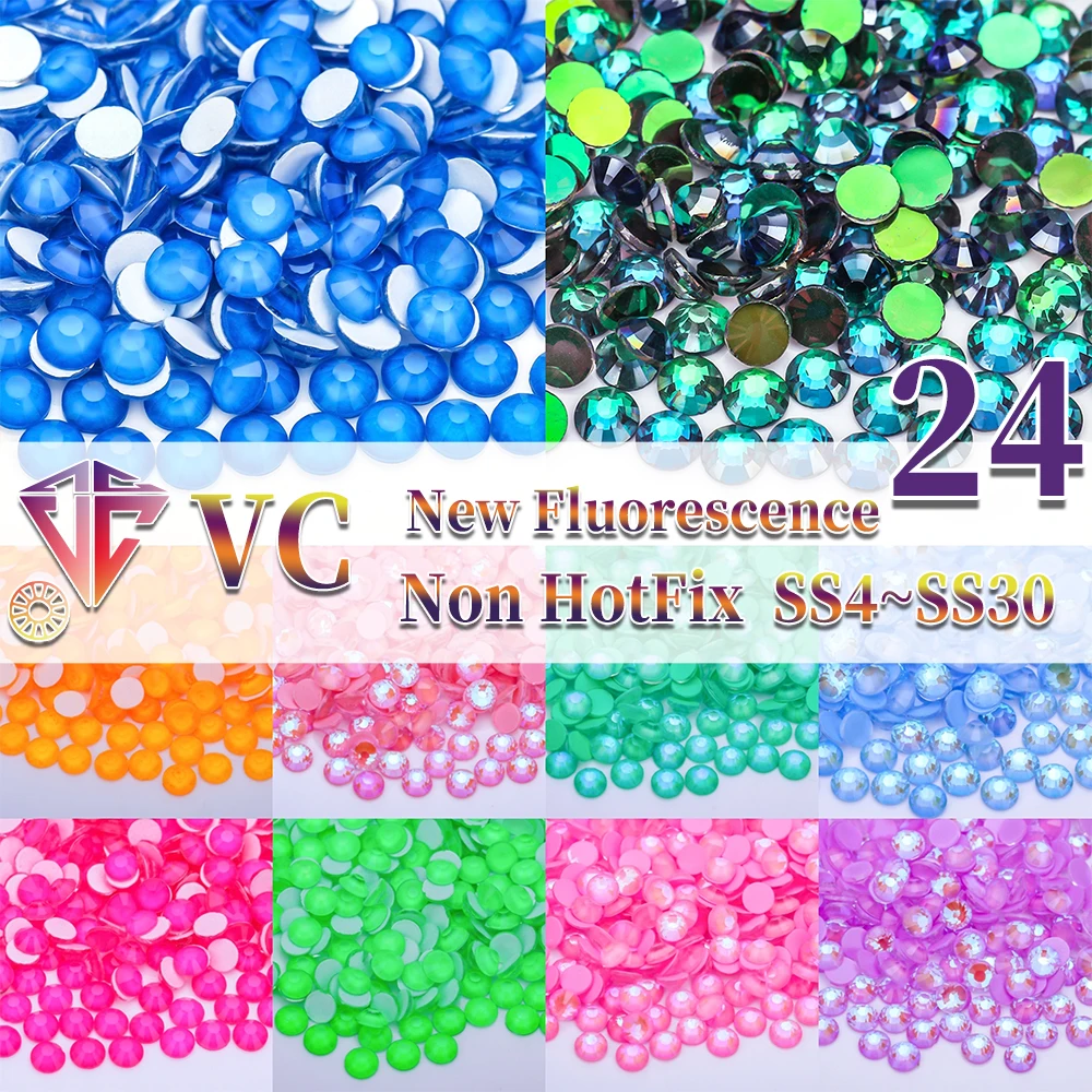 Fluorescent Glitter Neon Rhinestones for DIY Nail Art and Fashion Accessories