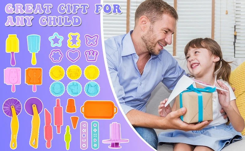 Spielteig Eisform für Kinder Simulation Kekse Eis am Stiel Party spielen Kunststoffe Ton Teig Werkzeuge Zubehör Kinder DIY Spielzeug – Detail 6