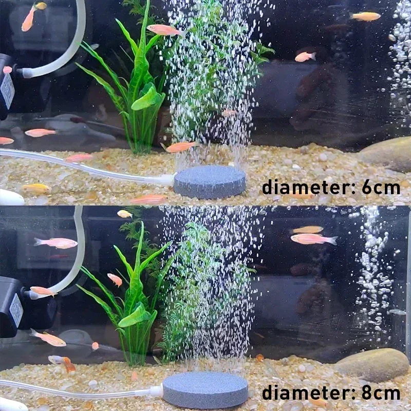 4/5/6/7/8cm Round Aquarium Air Stone Optional  Silent Air Pump Fish Tank Oxygen Kit Bubble Stone Aquarium Air Pump Accessories 5