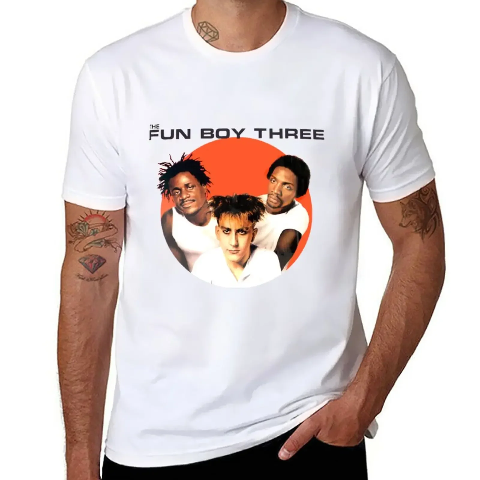 

Fun Boy Three T-Shirt oversized funnys Short sleeve tee men workout shirt