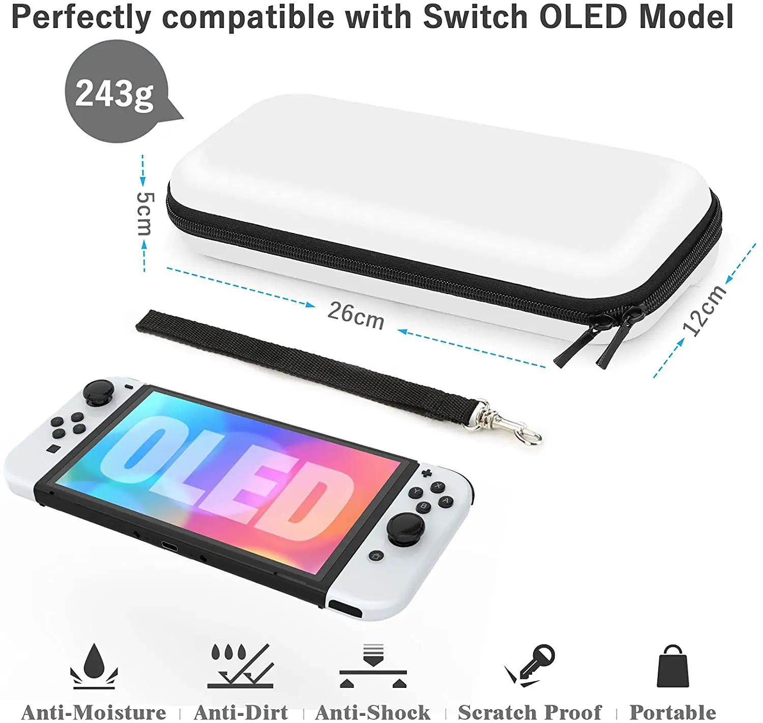 HEYSTOP Switch OLED Model futerał do przenoszenia, 9 w 1 zestaw akcesoriów do 2022 Nintendo Switch OLED Model z etui ochronnym 2 HEYSTOP Switch OLED Model futerał do przenoszenia, 9 w 1 zestaw akcesoriów do 2022 Nintendo Switch OLED Model z etui ochronnym 2