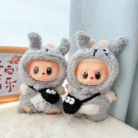 15cm/17cm Labubu Doll Clothes LABUBU Sitting Party 1st 2nd and 3rd Generation Outfit Cloud Fleece Totoro Set Gift for Labubu Fan 1