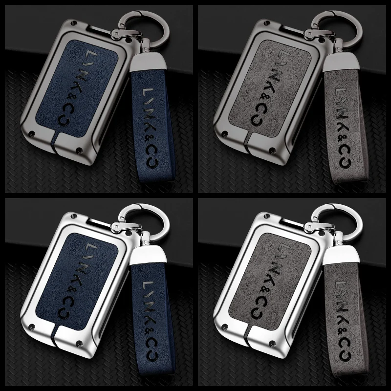 아연 합금 자동차 원격 키 케이스 커버, Lynk & Co 01Phev 0105 보호 키체인, 키리스 세트 가방, 쉘 인테리어 액세서리