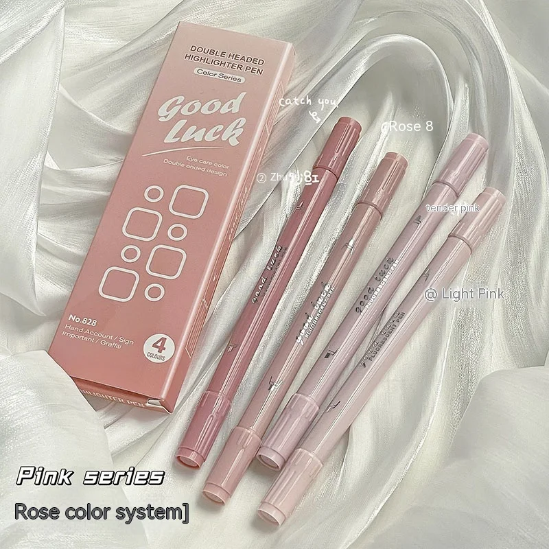 

4 шт./набор двухсторонний хайлайтер кавайные Канцтовары художественный Маркер Маркеры для студентов цветная гелевая ручка