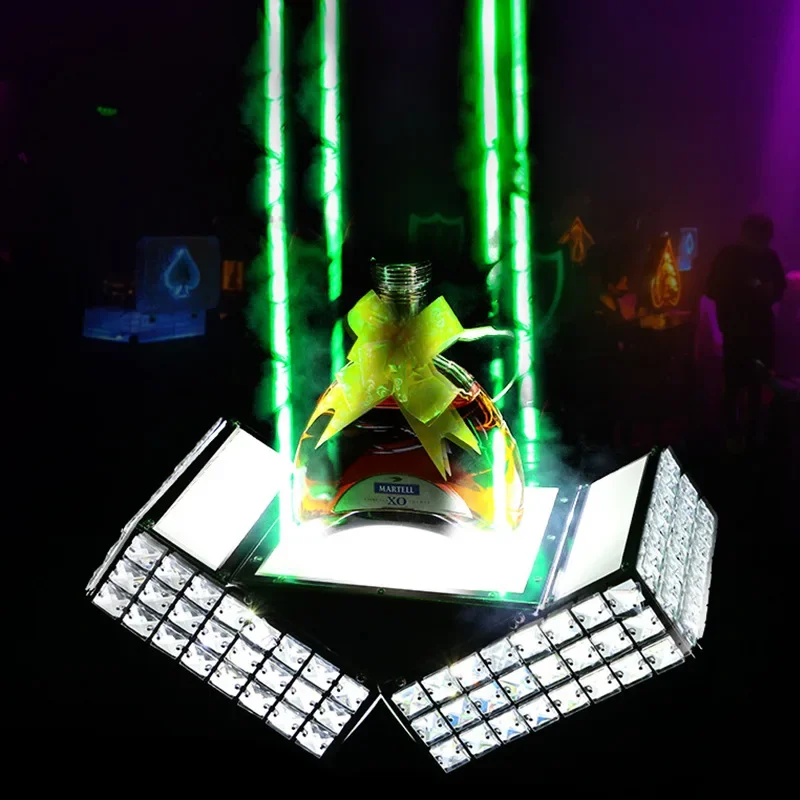 Laser Lighting Rechargeable crystal LED Bottle Presenter Nightclub Champagne Glorifier Display Stand Wine Rack Vodka Holder