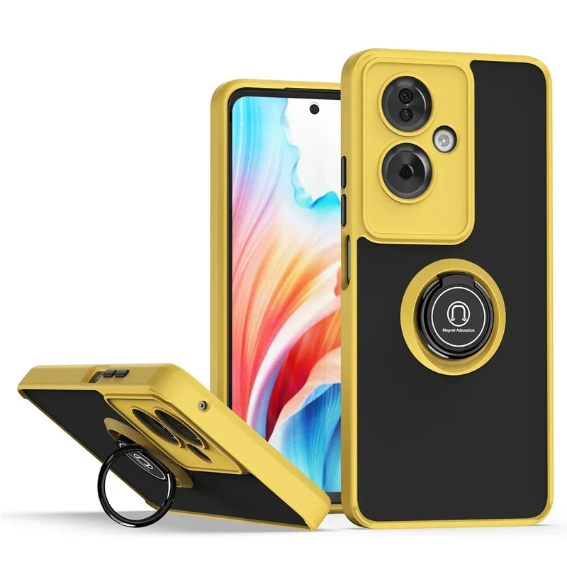 Hybrid Matte Kickstand Case with Magnetic Ring - Shockproof Protective Cover