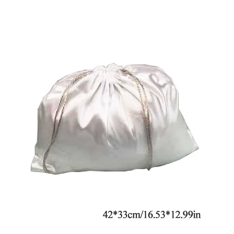 Storage Bags Drawstring Storage Bag Drawstring Bag Silk Satin 5 Sizes Dust Proof Packaging Pouch Reusable Handbag Shoes Travel