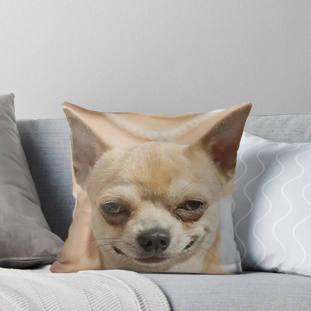

Grinning Chihuahua funny dog Throw Pillow Bed pillowcases Christmas Pillow Cushions christmas pillow case