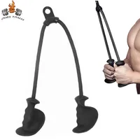 Ergonomic Triceps Rope Pull Down Attachment with Anti-Slippery Natural Rubber Grip for Activating More Muscle Fibers Facepulls 1