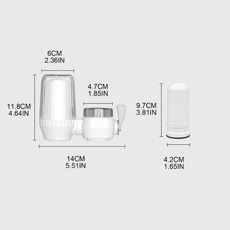 Compact Kitchen Faucet Water Purifier with Removable Washable Filter