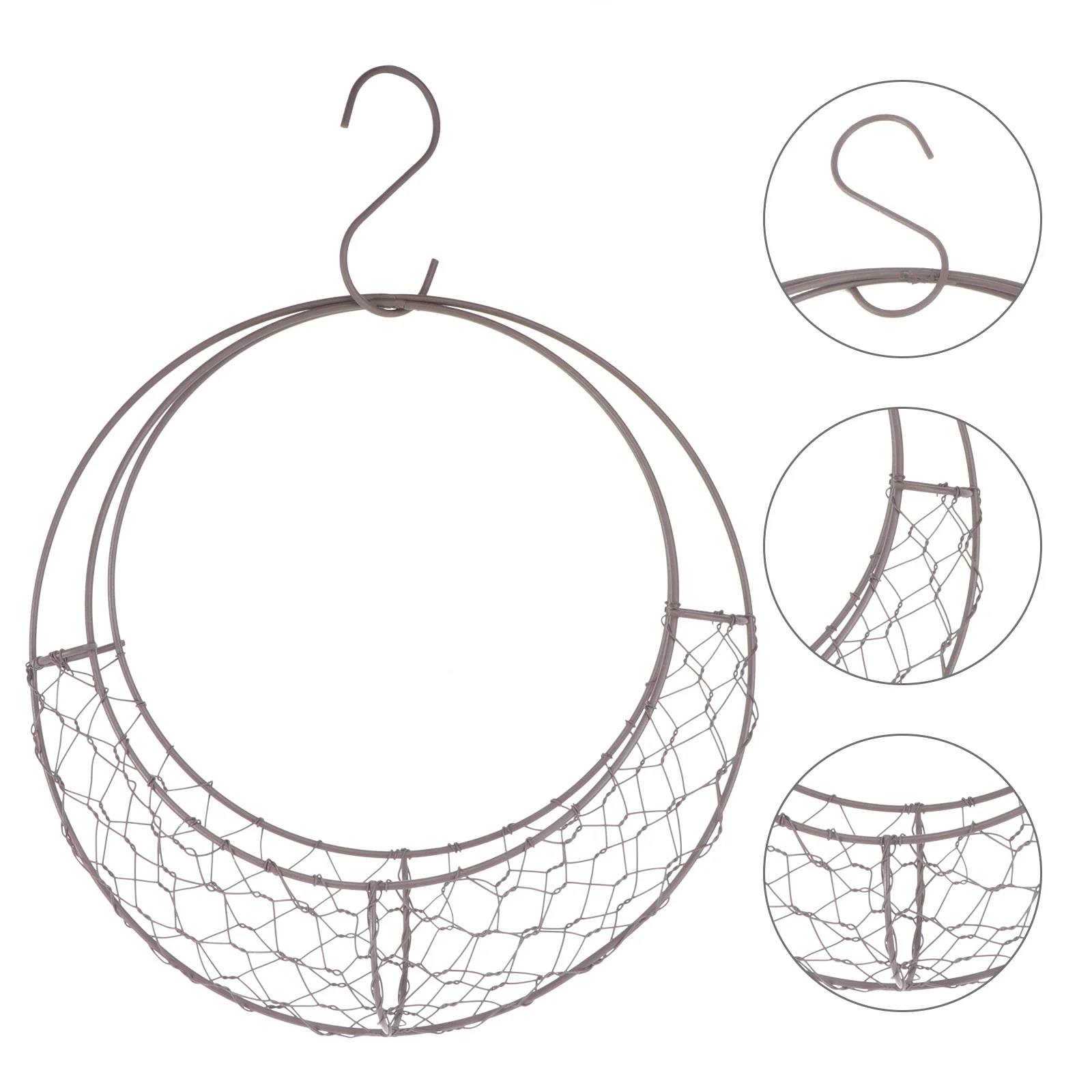 

Wire Wreath Frame Hanger Moon Shape Wreath Form Hanging Plant Holder Metal Hanging Planters Plant Basket Holder Succulent