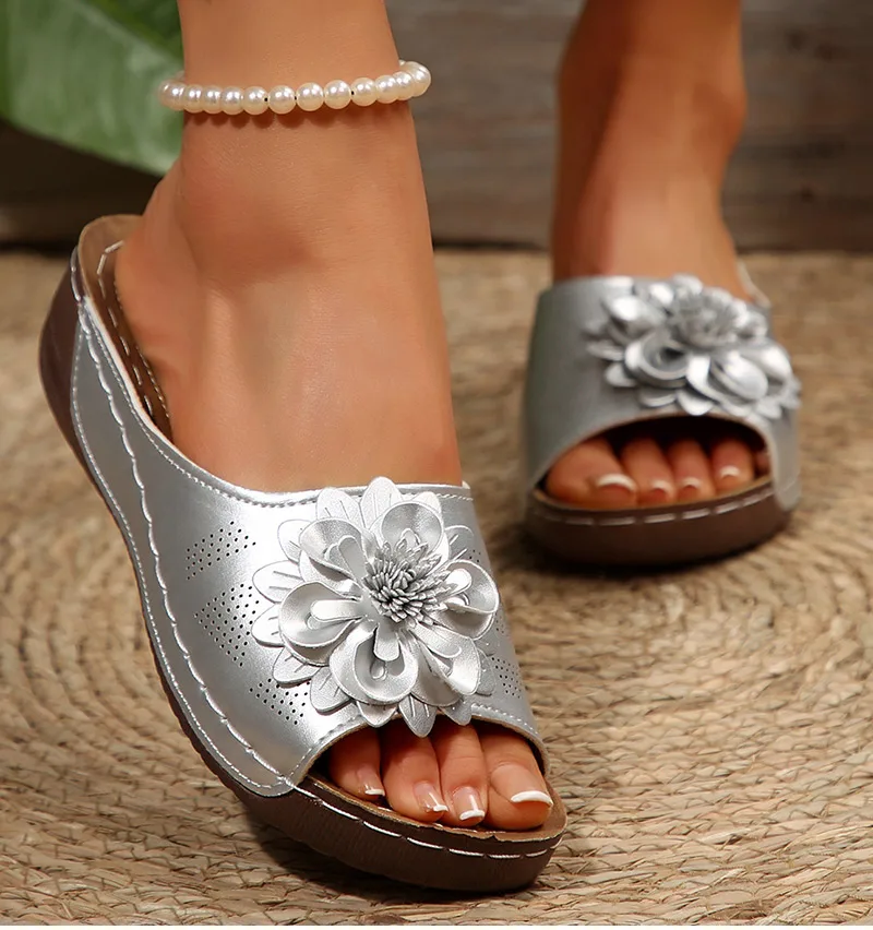 Damen-Sandalen, bequeme Absätze, Sandalen, Sommer 2022, neue Schuhe, Damenmode, Hausschuhe, Keilabsatz, Sommerschuhe, Damenschuhe – Detail 10