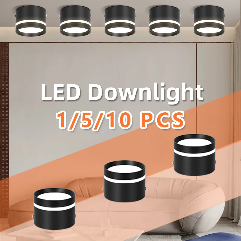 Spot Led Downlight 220V Surface Mounted LED Spotlight Ceiling Lamp 5/10/15/25W For Bedroom Bathroom Living Room Store Down light led downlight recessed ceiling spotlight ceiling lamps