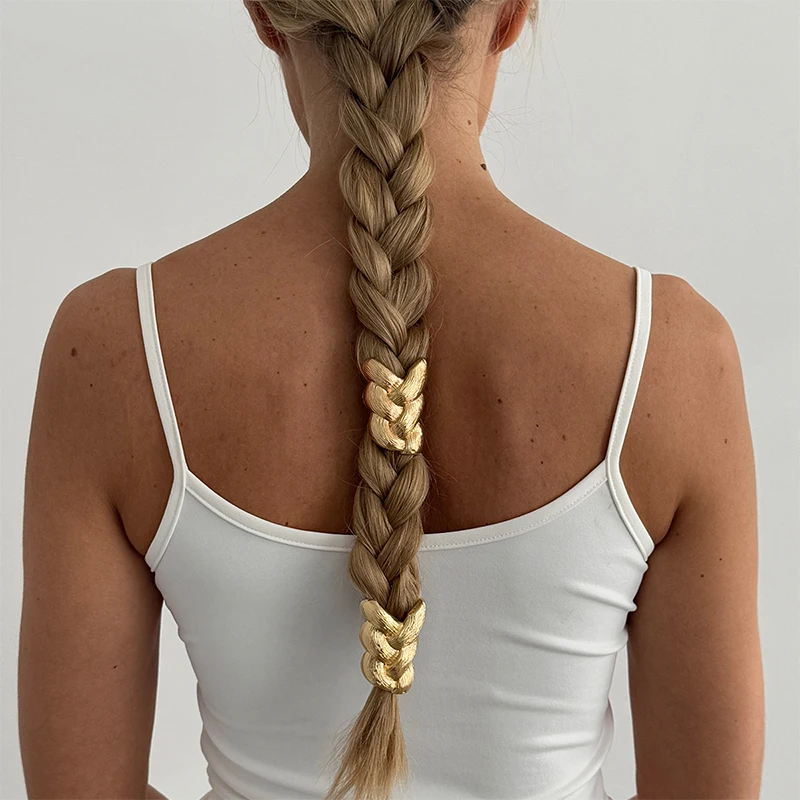 Punk-Style Elastic Hair Band with Unique Braided Design
