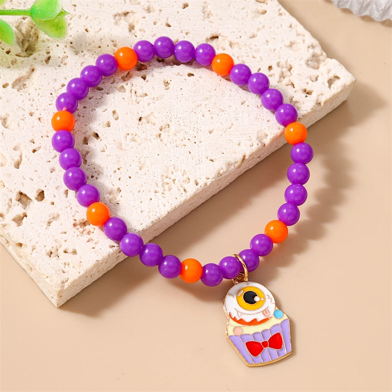 Mode handgemachte Halloween Perlen Armband für Frauen Cartoon Spinne Fledermaus Charms Armband Mädchen Party Festival Schmuck Geschenke – Detail 10