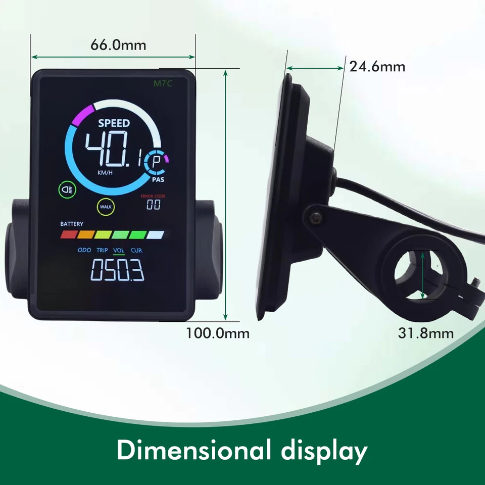 Ctwezoikmt M7C-2 Elektrische Fiets Lcd Display Meter 24V 36V 48V 60V E Scooter Lcd paneel met USB UART voor Mountain Elektrische Fiets 6PIN Vervanging