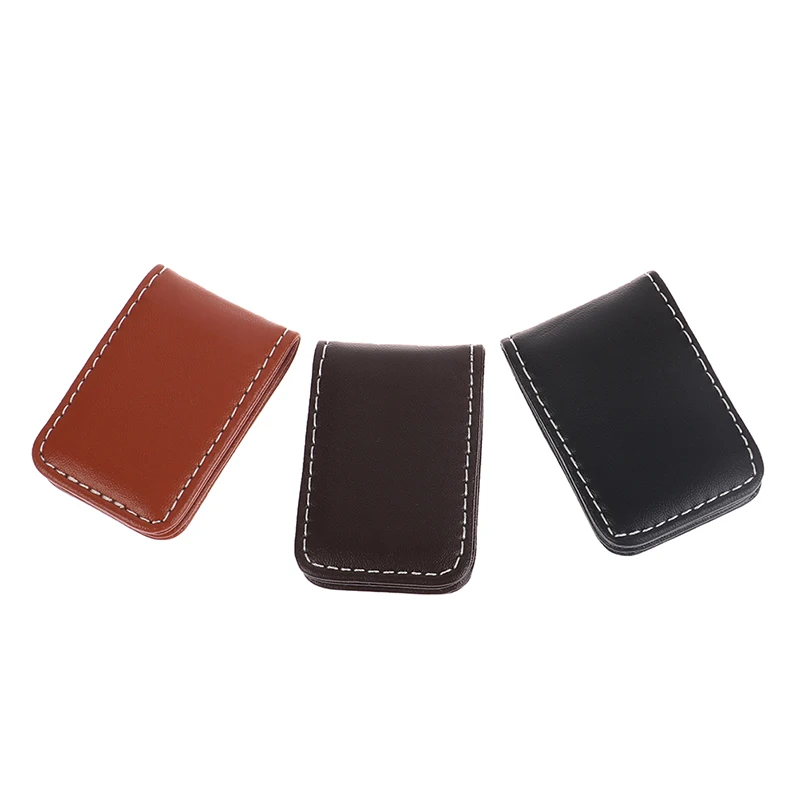 Credit Card Holder Synthetic Leather Wallet Metal Money Clip 1Pc Money Clip Wallet Slim Men Women Vintage Strong Magnet Money Clip Cow PU Leather Pocket Clamp Credit Card Cash Wallet