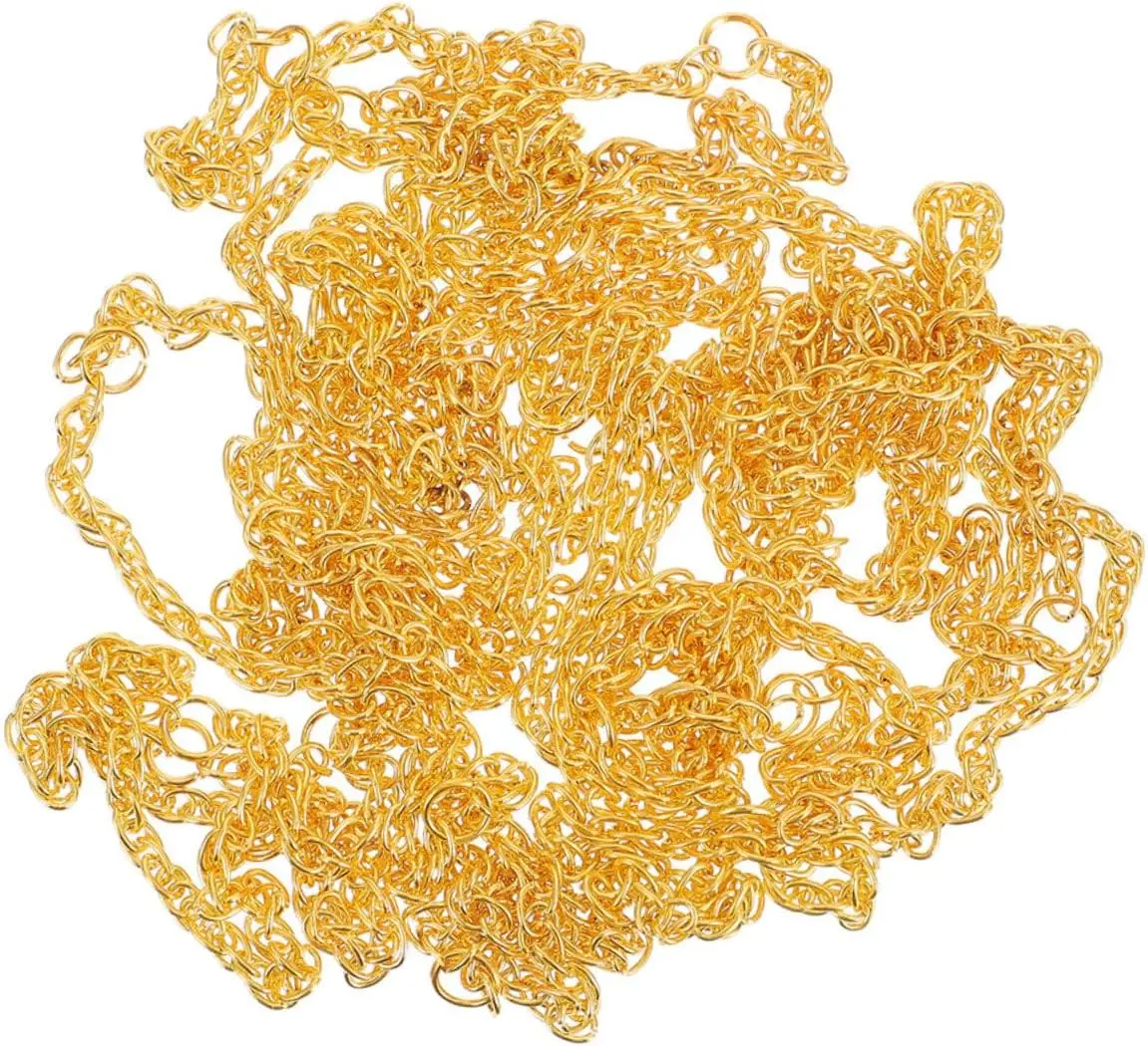 10/20/40 Doll Mini Gold Necklaces Chains Doll Dress Up Necklace Chains Golden Chains for DIY Doll Decor Photo Props Dollhouse 2