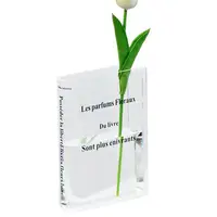 Glass Book Vase Acrylic Clear Book Shaped Unique Vase Artistic And Cultural Flavor Home Decor Products Creative Shaped For Home 1