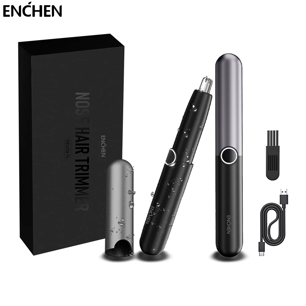 ENCHEN 남녀공용 무선 전기 귀 및 코 헤어 트리머, IPX7 방수, C 타입 고속 충전, 충전식 배터리 포함