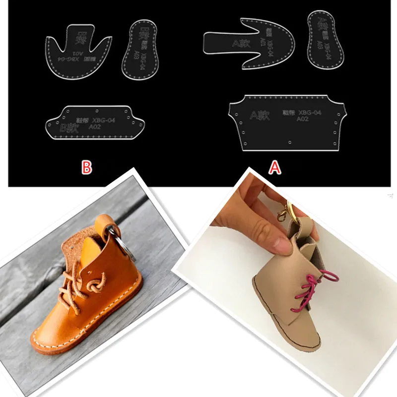 Leather Handicraft Cartoon Shoe Hanger Sewing Mode Acrylic Template 1Set 4x8.5x4CM leather craft template,sewing template