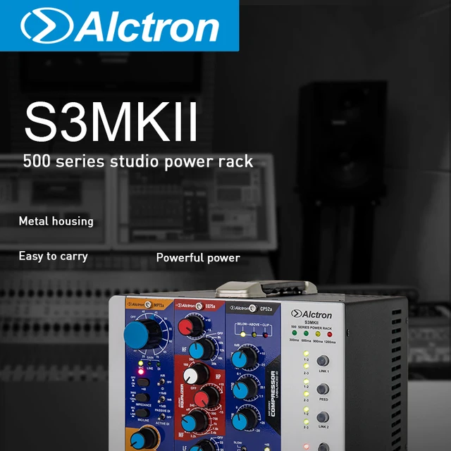 Alctron s3 mkii 3スロット500シリーズモジュールスタジオパワーラック 