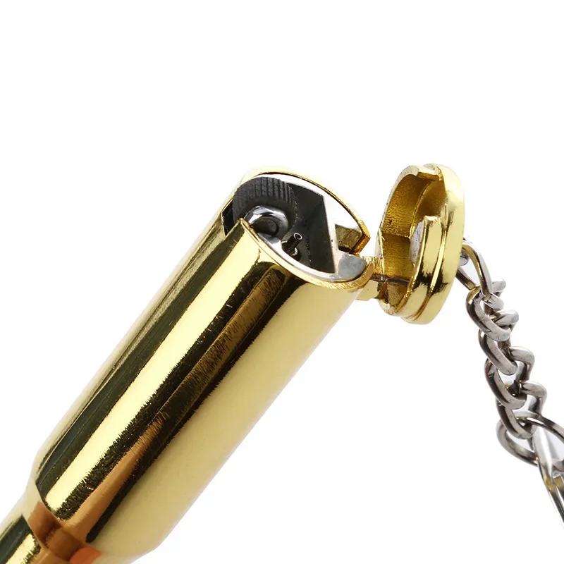 Creative Metal Cigarette Lighter Bullet-shaped Refillable Butane Gas Lighter Cool Metal Keychain Mini Portable butane gas lighter