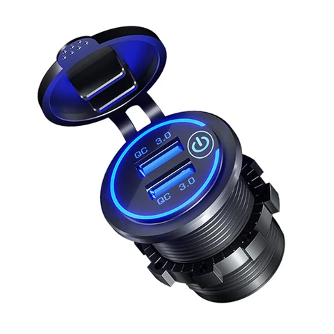 Charger 12 To 24V Golf Cart Quick Charge 3.0 Universal Fast Dual USB Mobile Phone Motorcycle Truck Waterproof Power Outlet