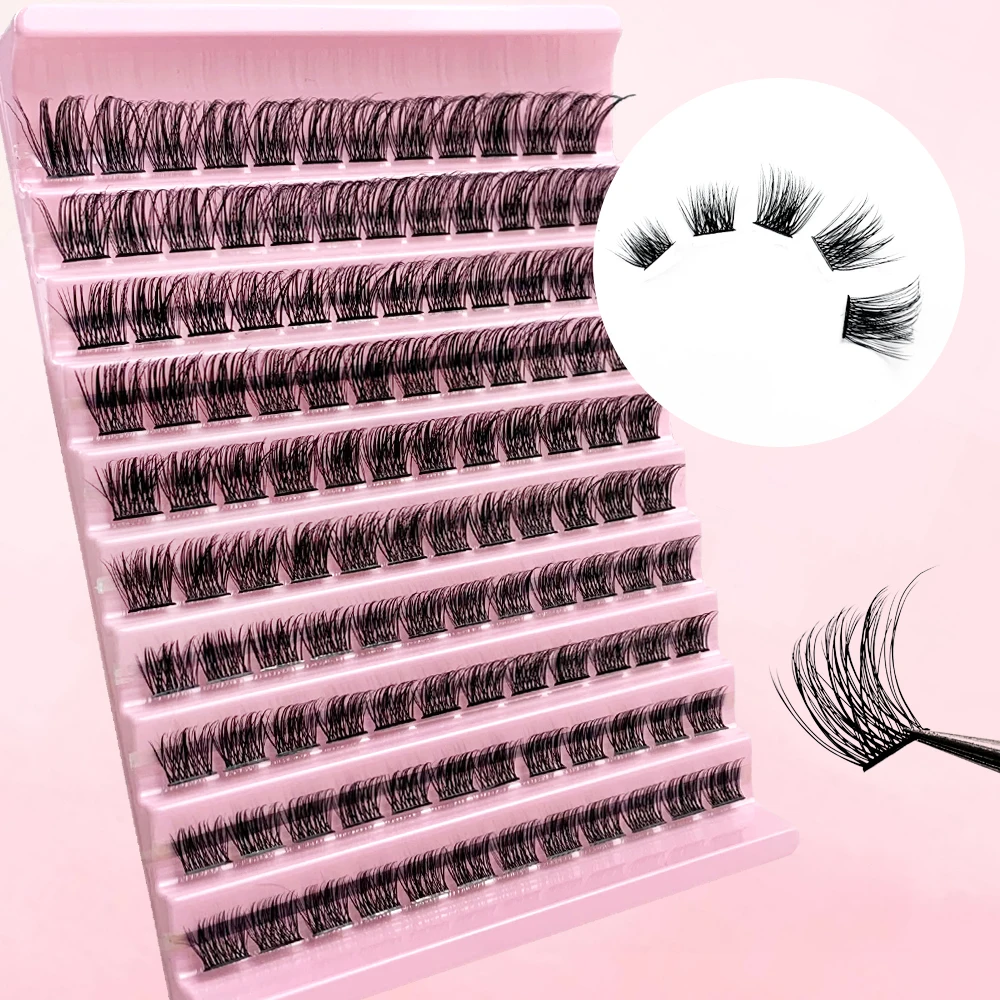 

DIY Cluster Lashes Natural Long Soft Segmented Eyelash Extensions D Curl Fluffy Clusters Lashes Daily Wispy Reusable Make Up