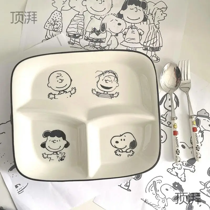 

Новинка Kawaii Snoopy керамические диски для снижения жира тарелки для еды для студентов домашнее бытовое семейное оформление милая девочка подарок на день рождения