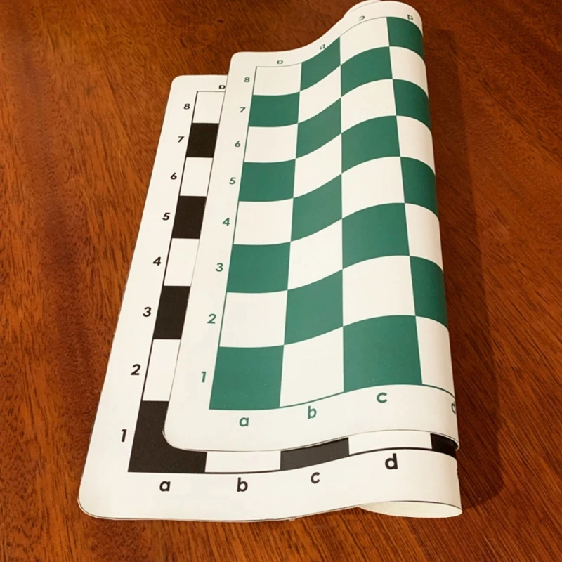 Lightweight Leather Tournament Chess Board Portable Rollable Soft Non Slip Travel Chess Board Mat foldable chess board folding chess board