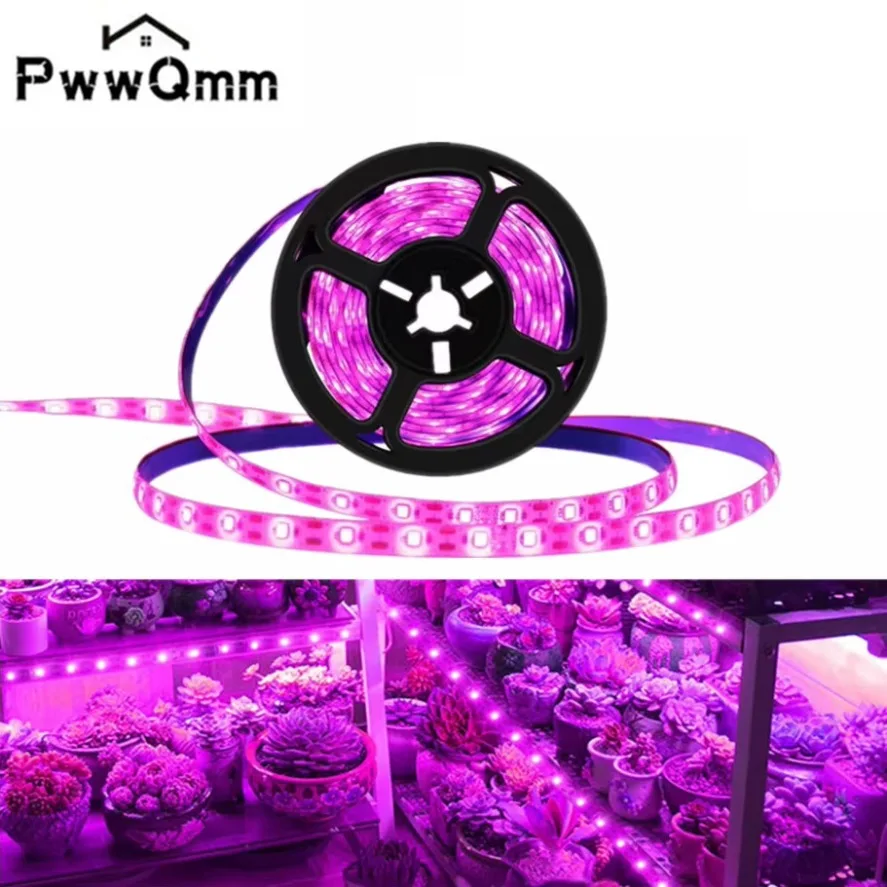 LED Grow Light 1-5m USB Strip 5V Full Spectrum Waterproof for Greenhouse Flower Seedling