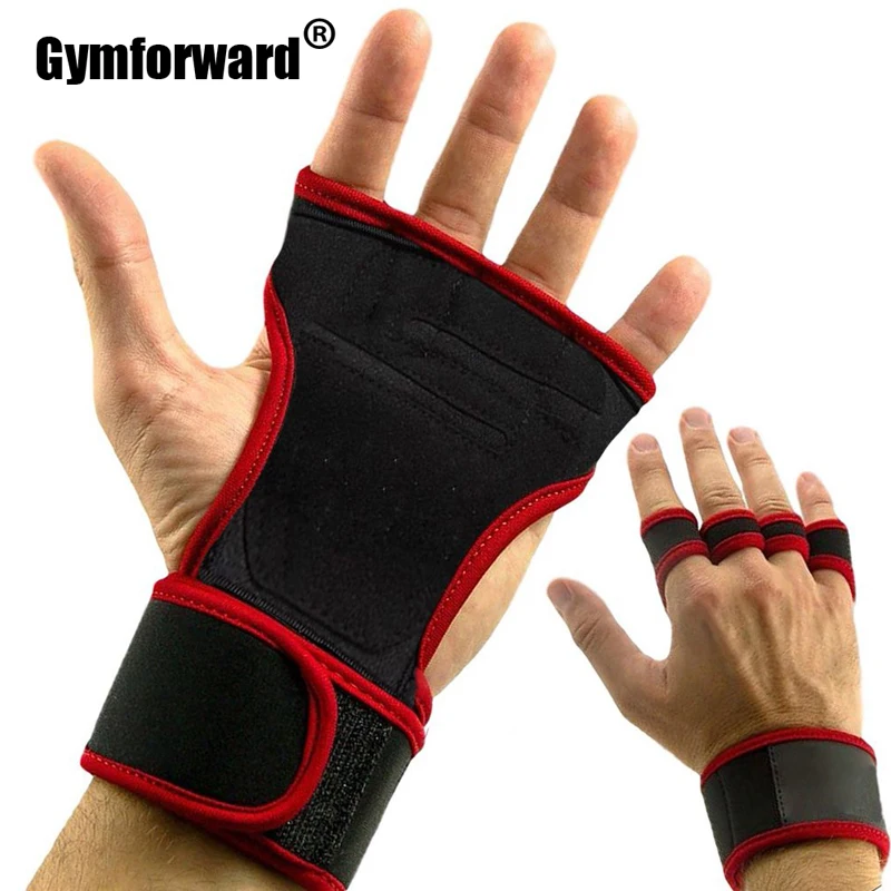 Anti-skid Half Finger Weightlifting Gloves Fitness Wrist Protector Bodybuilding Exercise Musculation Gym Sport Gloves Long Strap