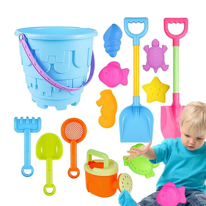 

Sand Toys Beach Bucket Rake Shovel Water Can Toy Outdoor Travel Summer Toys Sand Castle Toys For Kids 3 Boys Girls Toddler