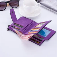 Hot Sale Women's Short Wallets PU Leather Matte Small Casual Coin Purse Zipper Money Bags Hasp Clutch Credit Card Holder Clip 2