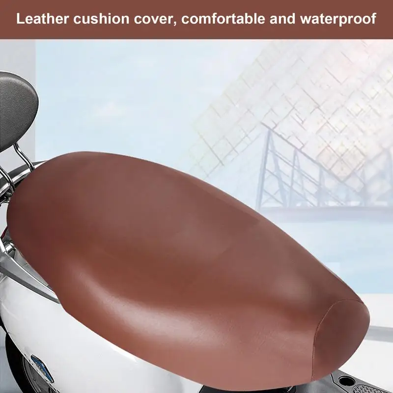Motor Seat Cushion Cover PU Leather Cushion Sunscreen Cover Waterproof Elastic Motorcycle Seat Accessorie Protection Comfortable