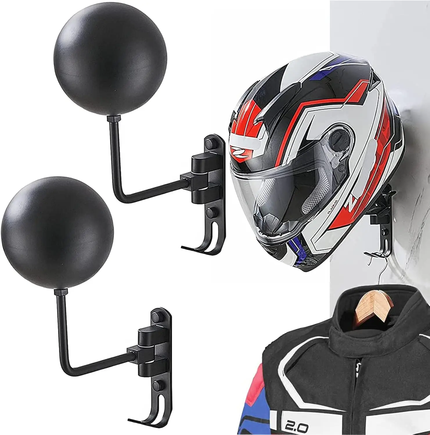 180&deg; Motorcycle Helmet Rack Rotation Metal Helmet Holder Wall Mount Holder Display Rack Bicycle Display Hanger motorcycle helmet holder