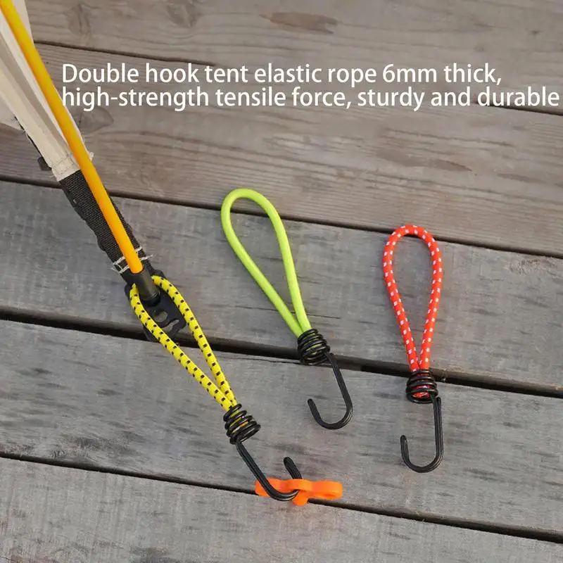 6mm Elastic Drawstring Hook Nail Hooks Pull Rope Buckle Tents Camping Rubber Wind Cord Bungee Cords
