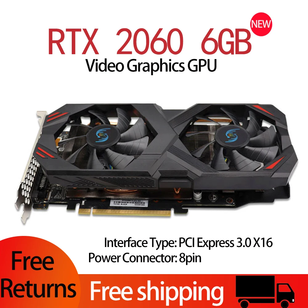Nuovissima Scheda Grafica Rtx 2060 Super 8Gb Non Utilizzata Rtx 2060 6G Gddr6 192Bit Pci Express 3.0X16 Gpu Rtx 2060 Scheda Video Desktop