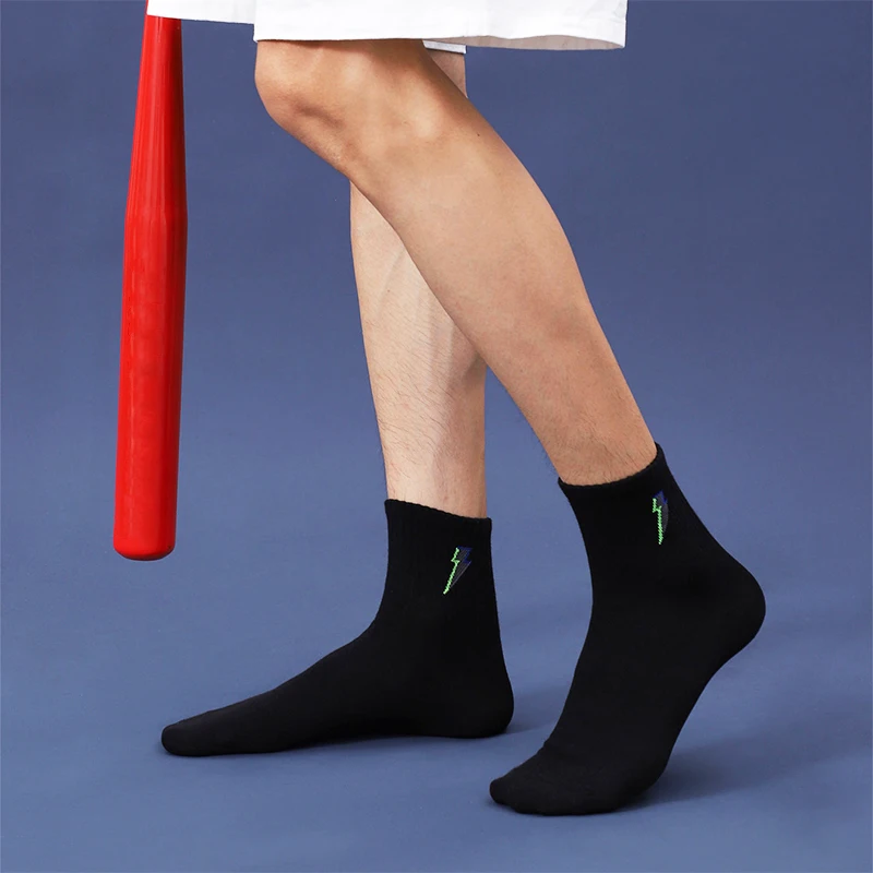 3 Pairs Athletic Cotton Crew Ankle Socks for Men Breathable Cushioned Moisture Wicking Soft Low-Cut Sport Workout Running Socks