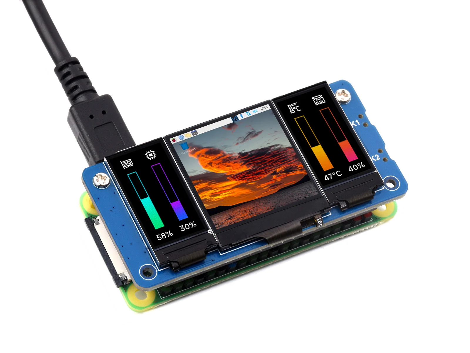 Waveshare Ʈ LCD HAT,  ̿, º 1.3 ġ IPS LCD  ũ   0.96 ġ IPS LCD  ũ