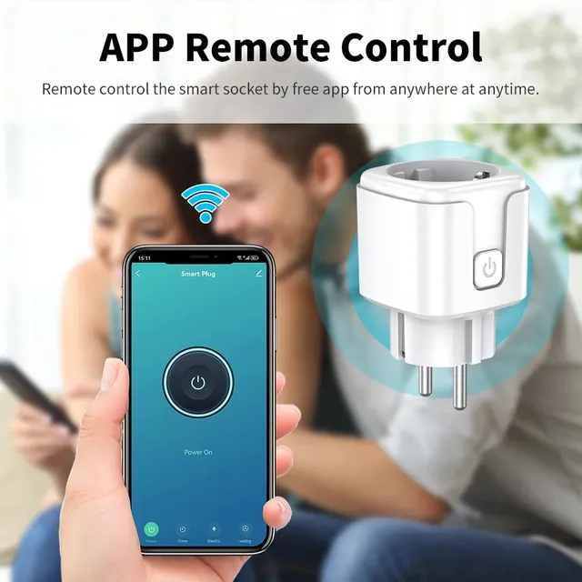 Tuya Smart WiFi EU Plug Socket Power Monitoring Timing Function 16A Outlet Works with Alexa Google Home Alice Smart Life Home 3