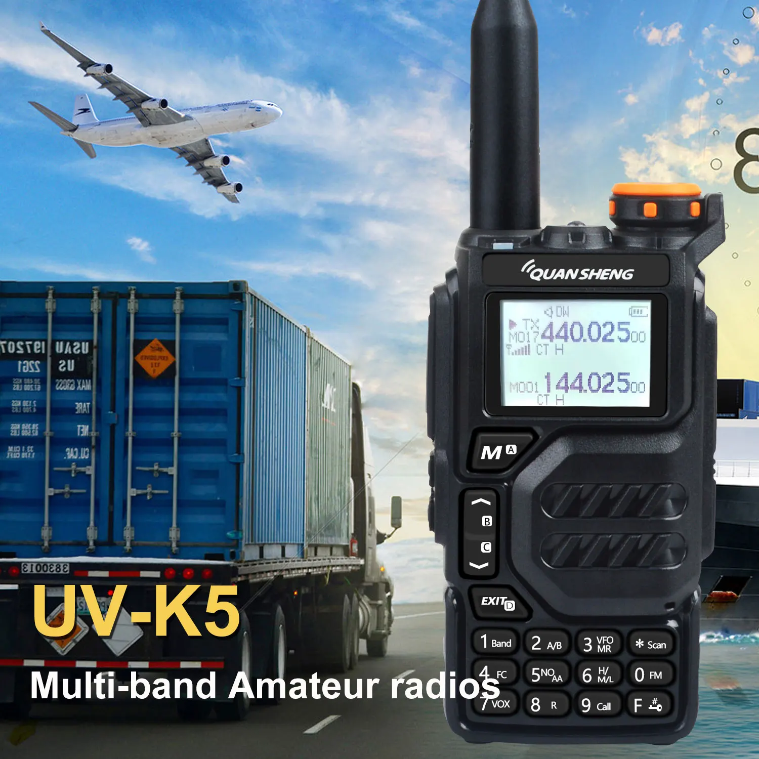 550-600mHZ Quansheng UV K5 UV-K5 Dual Band Two Way Radio Walkie Talkie USA