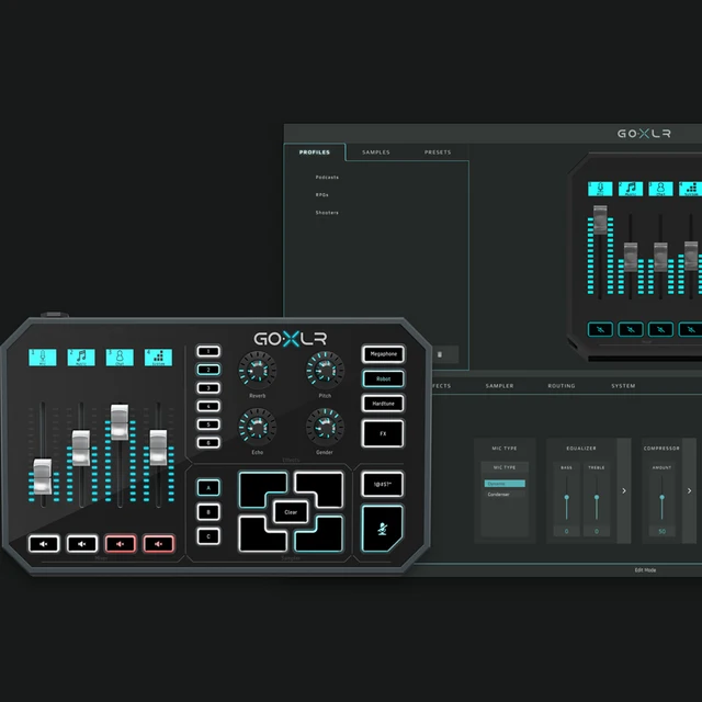 Tc-helicon GO XLR – Interface Audio USB tout-en-un, plateforme de diffusion  en ligne révolutionnaire avec mélangeur à 4 canaux, Faders motorisés -  AliExpress