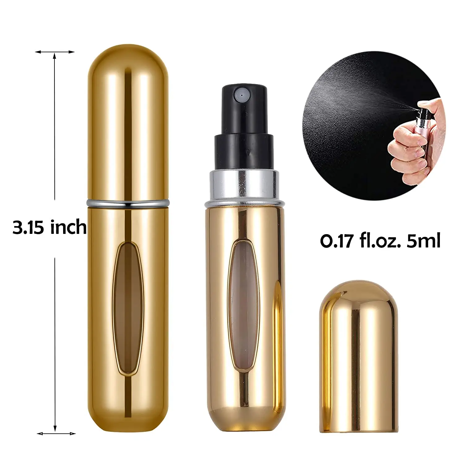Spray bottle 6Pcs Portable Spray Bottle Travel Suit 5ml Self-priming Bottom Filling Perfume Bottles Set