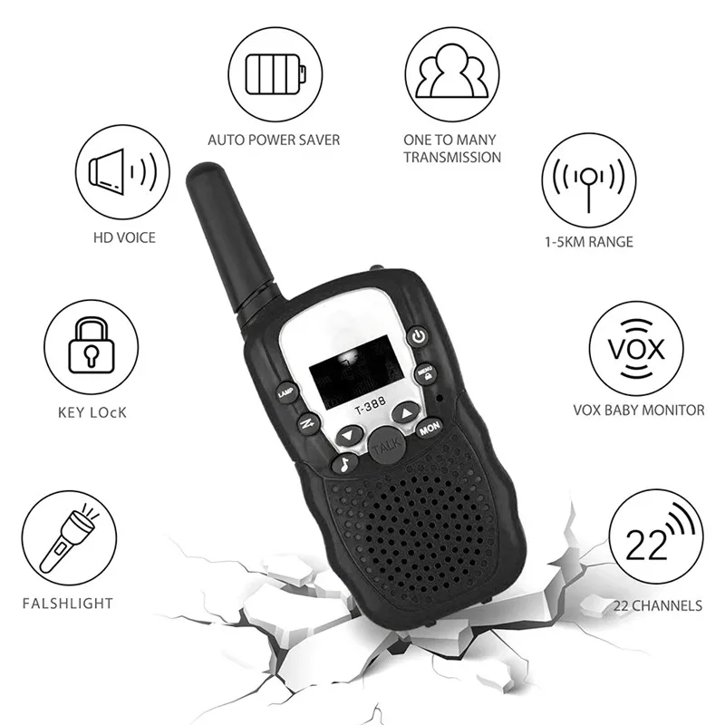 2Pcs/Set Mini Walkie Talkie Children Toy 3 Mile Range Two Way Receiver 3