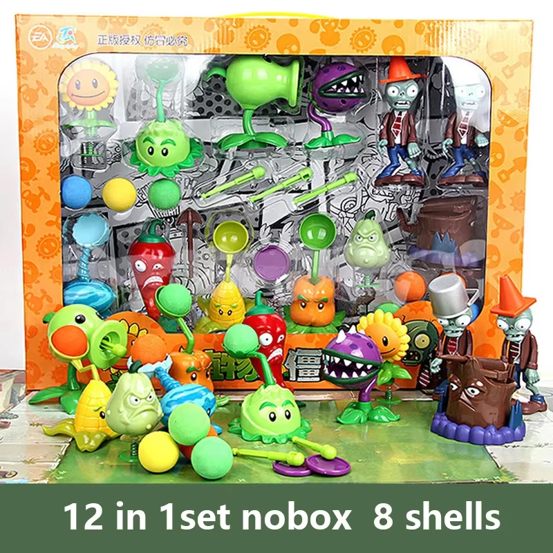 Plants VS Zombies 2 Spielset Kaktus Erbsenschützer Kokosnusskanone Original Spielszene Figuren Ornamente Weiches Silikon Geburtstagsgeschenk Junge