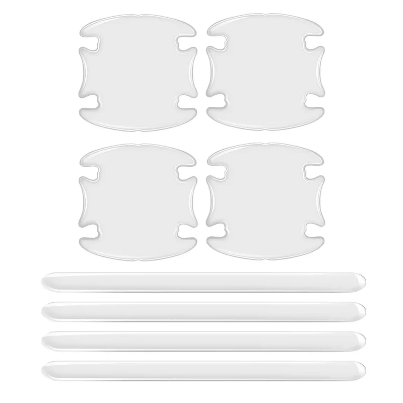 Clear Protective Car Stickers - Scratch-Resistant Door and Mirror Guards, Set of 4/8